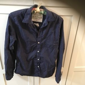 FRANK & EILEEN BARRY NAVY BUTTON UP SHIRT